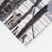 居心地のよい白黒《植物》アスペンの木の幹の写真 フリースブランケット (角)