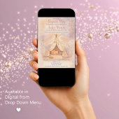 居心地のガーリー良いテントムーンアンドスターズボホバースデーパーティー 招待状