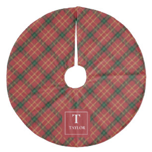 居心地のクラシック良いクリスマスプレッドクリスマスパターンモノグラム フリース ツリースカート