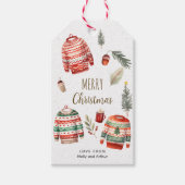居心地のパーソナライズされた良いイラストのクリスマスラベル ギフトタグ (正面)