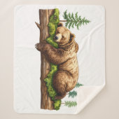 居心地の素朴良い寝台用熊の水色 シェルパブランケット (正面)