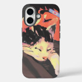 居心地の絵を描良い猫と人のイラストレーションアート Case-Mate iPhoneケース (裏面)