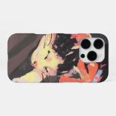 居心地の絵を描良い猫と人のイラストレーションアート iPhoneケース (裏面横)