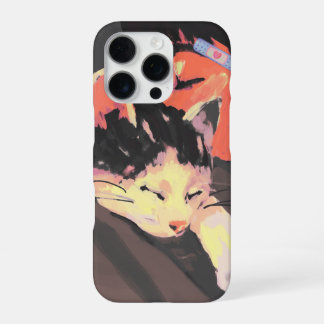 居心地の絵を描良い猫と人のイラストレーションアート iPhone 16 PROケース