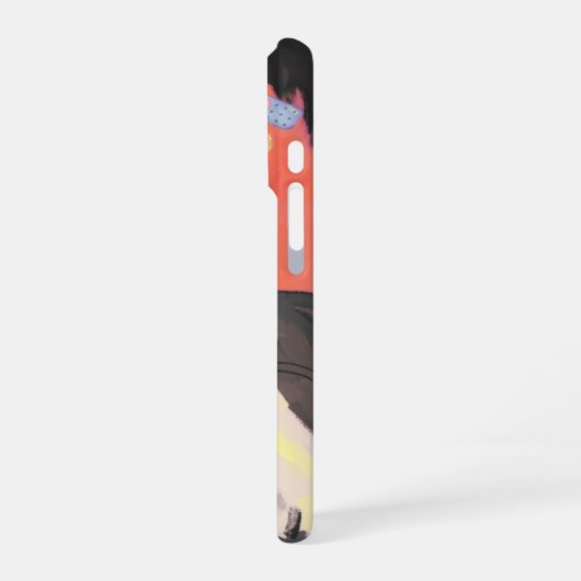 居心地の絵を描良い猫と人のイラストレーションアート iPhoneケース (左側面)