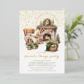 居心地の良いお気に入りのクリスマスツフォイル招待状 箔招待状 (立ち正面)