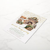 居心地の良いお気に入りのクリスマスツフォイル招待状 箔招待状 (回転した状態)