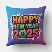居心地の良いお祝いアヘッド2025年新年装飾用クッション クッション (裏面)