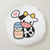居心地の良いかわいいカウアンドミルクジャー ラウンドクッション (裏面)
