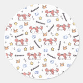 居心地の良いがんコンステレーションバニー&カニ〔占星術の〕十二宮図 ラウンドシール (正面)