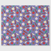 居心地の良いアップルと秋シナモンシームレス感謝祭 ラッピングペーパー (フラット)