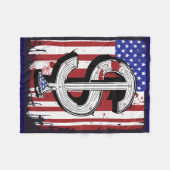 居心地の良いアメリカ国旗の毛布 – ソフトスロー フリースブランケット (正面(横))