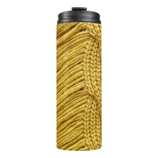 居心地の良いイエローセーター：テクスチャ付き背景 タンブラー (正面)