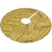 居心地の良いイエローセーター:テクスチャ付き背景 ブラッシュドポリエステルツリースカート (アングル)