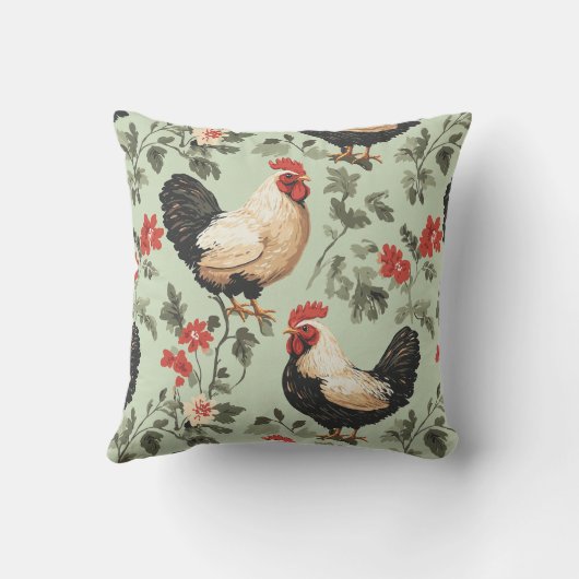 居心地の良いインスパイア宇宙の居心地の良い農場チキンパターン クッション (裏面)