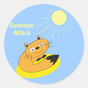 居心地の良いインドア派の猫 日向ぼっこ 冗談 イラスト ラウンドシール