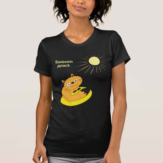 居心地の良いインドア派の猫 日向ぼっこ 冗談 イラスト Tシャツ (正面)