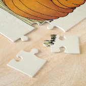 居心地の良いウィッチバイブハロウィーンパンプキンパープル ジグソーパズル (側面)