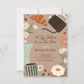 居心地の良いウェルカムフォロワーズグリーン引っ越し祝いパーティーパーティー 招待状 (正面)