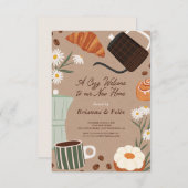 居心地の良いウェルカムフォロワーズグリーン引っ越し祝いパーティーパーティー 招待状 (正面/裏面)