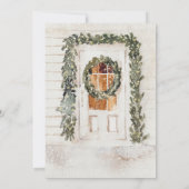 居心地の良いウォーターカラークリスマスディナーパーティー 招待状 (裏面)