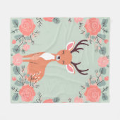 居心地の良いウッドランドフレンズディアー フリースブランケット (正面(横))