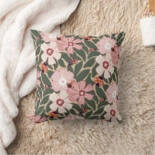 居心地の良いウッドランドラディバグ&ワイルドフラワー自然カラー クッション (ブランケット)