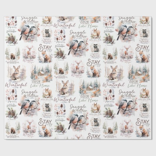 居心地の良いウッドラ伝統的ンドクリスマス引用文 ラッピングペーパー (フラット)