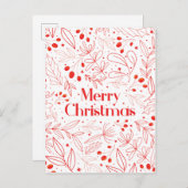 居心地の良いエレガントフローラクリスマスカード 案内ポストカード (正面/裏面)