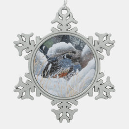 居心地の良いカップル スノーフレークピューターオーナメント