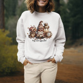 居心地の良いカフェインのかわいい格言ホワイトスウェットシャツ スウェットシャツ