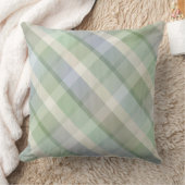 居心地の良いカラフルタータンチェックプレイド、グリーン装飾用クッション クッション (ブランケット)