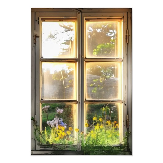 居心地の良いカントリーサイドウィンドウビュー フォトプリント            (正面)