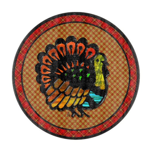 居心地の良いカントリーターキープレイドシャルキュテリーボード カッティングボード (正面)