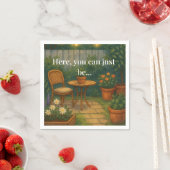 居心地の良いガーデン装飾用クッション- 'Here, You Can Just Be' スタンダードカクテルナプキン (インサイチュ)