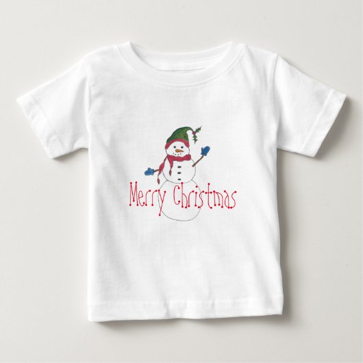 居心地の良いキッズクリスマスセーター ベビーTシャツ (正面)