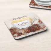 居心地の良いキッチンコーヒーカップとコーヒー豆コースター コースター (左側)