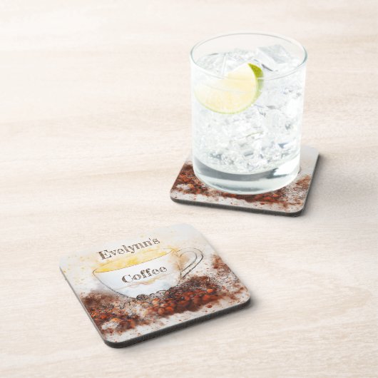 居心地の良いキッチンコーヒーカップとコーヒー豆コースター コースター (右側)