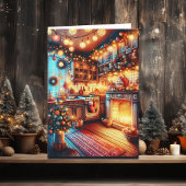 居心地の良いキッチンビンテージクリスマス カード
