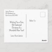 居心地の良いキッチンビンテージクリスマス ポストカード (裏面)