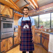 居心地の良いキャビンクラシックデコール、海軍と赤のプライド エプロン