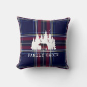 居心地の良いキャビンクラシックデコール、海軍と赤のプライド クッション (正面)