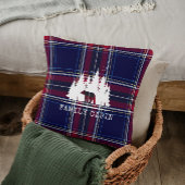 居心地の良いキャビンクラシックデコール、海軍と赤のプライド クッション