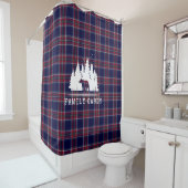 居心地の良いキャビンクラシックデコール、海軍と赤のプライド シャワーカーテン (インサイチュ)