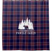 居心地の良いキャビンクラシックデコール、海軍と赤のプライド シャワーカーテン (正面)