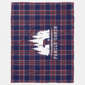 居心地の良いキャビンクラシックデコール、海軍と赤のプライド フリースブランケット (正面)