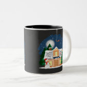 居心地の良いキャビン熱いココア&お気に入りのクリスマス映画 ツートーンマグカップ (正面右)