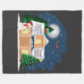 居心地の良いキャビン熱いココア&お気に入りのクリスマス映画 フリースブランケット (正面(横))