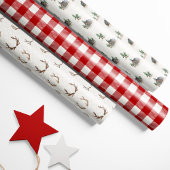 「居心地の良いキャビン、アントラー、バッファロー・プレイド ラッピングペーパーシート