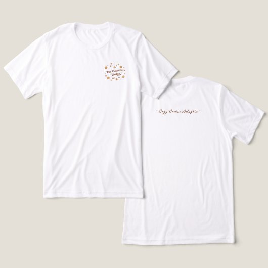 居心地の良いクッキーデリライトユニフォーム(白) トライブレンドTシャツ (デザイン正面&裏面)